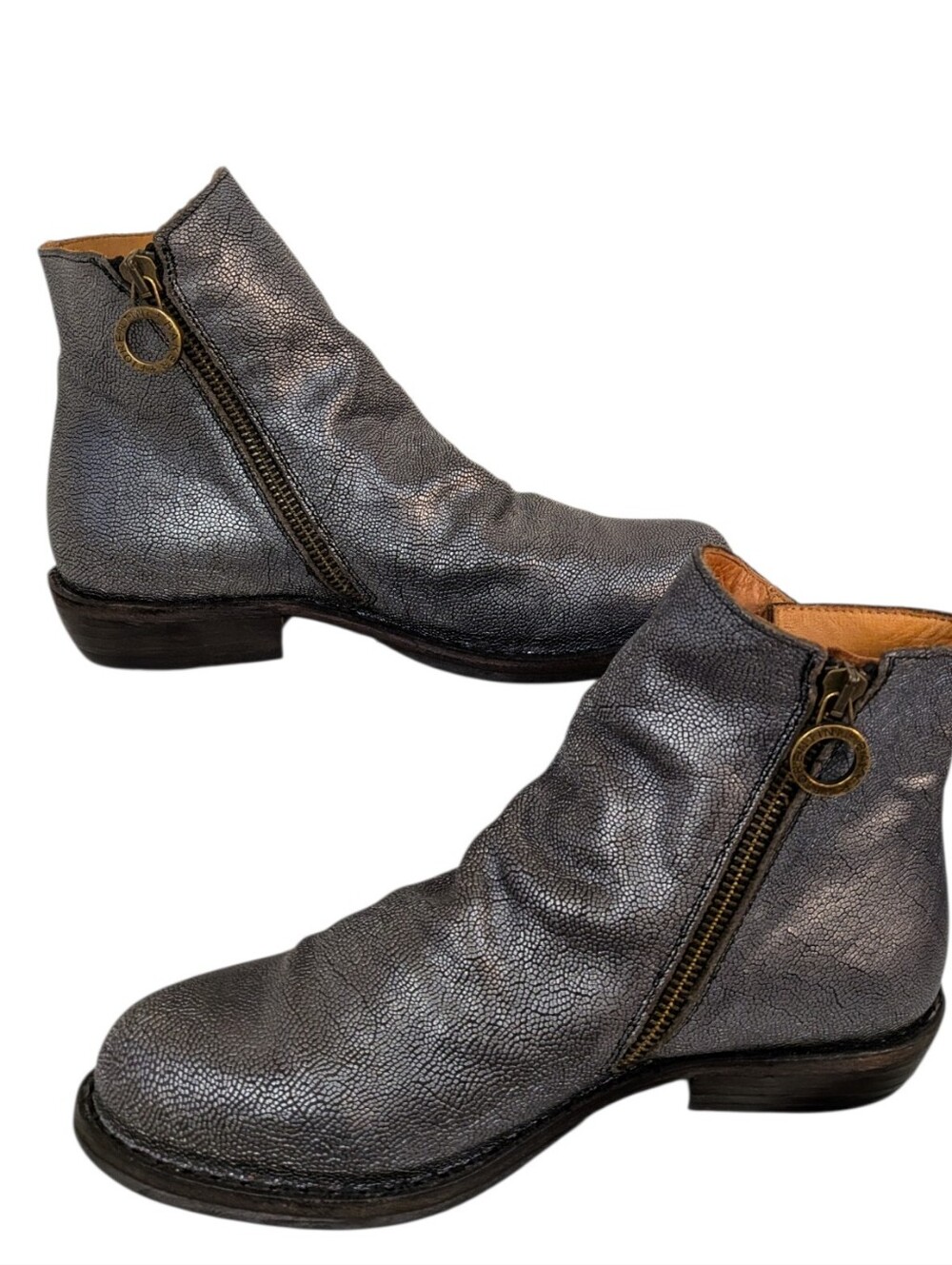 Fiorentini + Baker Metallic Gray Leather Women's Boots - Size 36